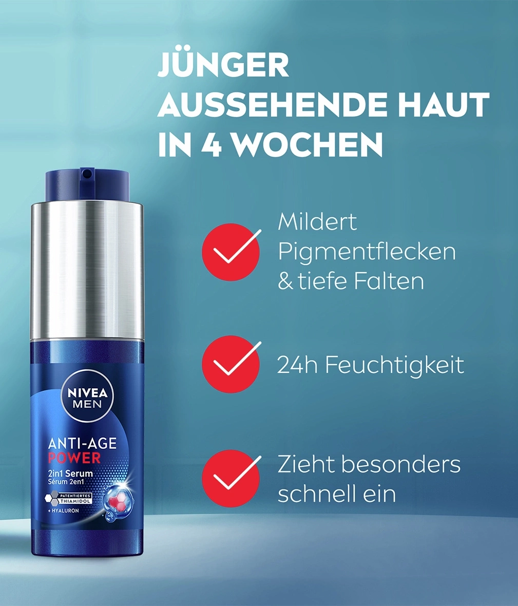 NIVEA MEN Anti-Age Power Serum für jüngere Haut in 4 Wochen
