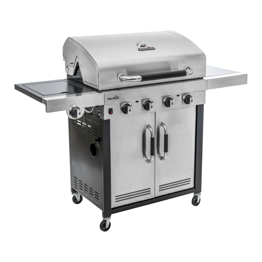 Edelstahl-Gasgrill mit vier Brennern und zwei Türen, Char-Broil-Marke