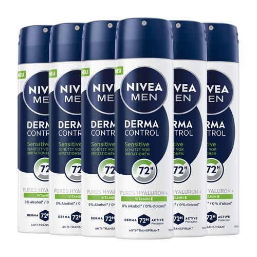 NIVEA Deodorant Men Derma Control Sensitiv Deospray 6 x 150ml