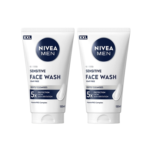 NIVEA MEN Sensitiv Gesichtswaschgel 150ml mit 5x Schutz vor Hautirritationen