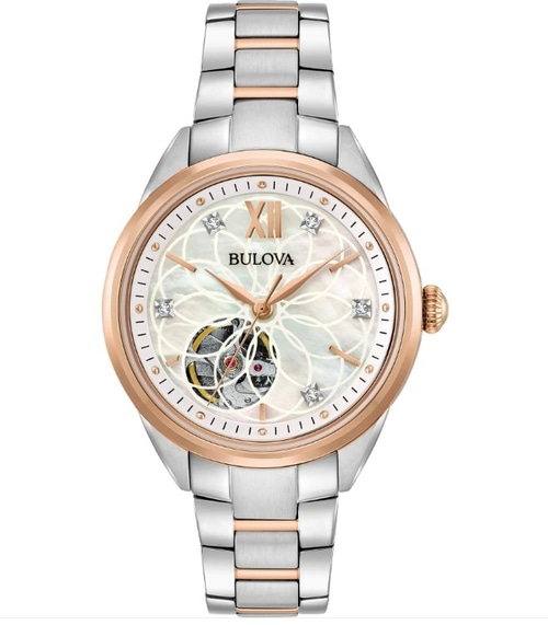 BULOVA 98P170 Automatikuhr Damenuhr Saphirglas 34 mm Edelstahl B-Ware