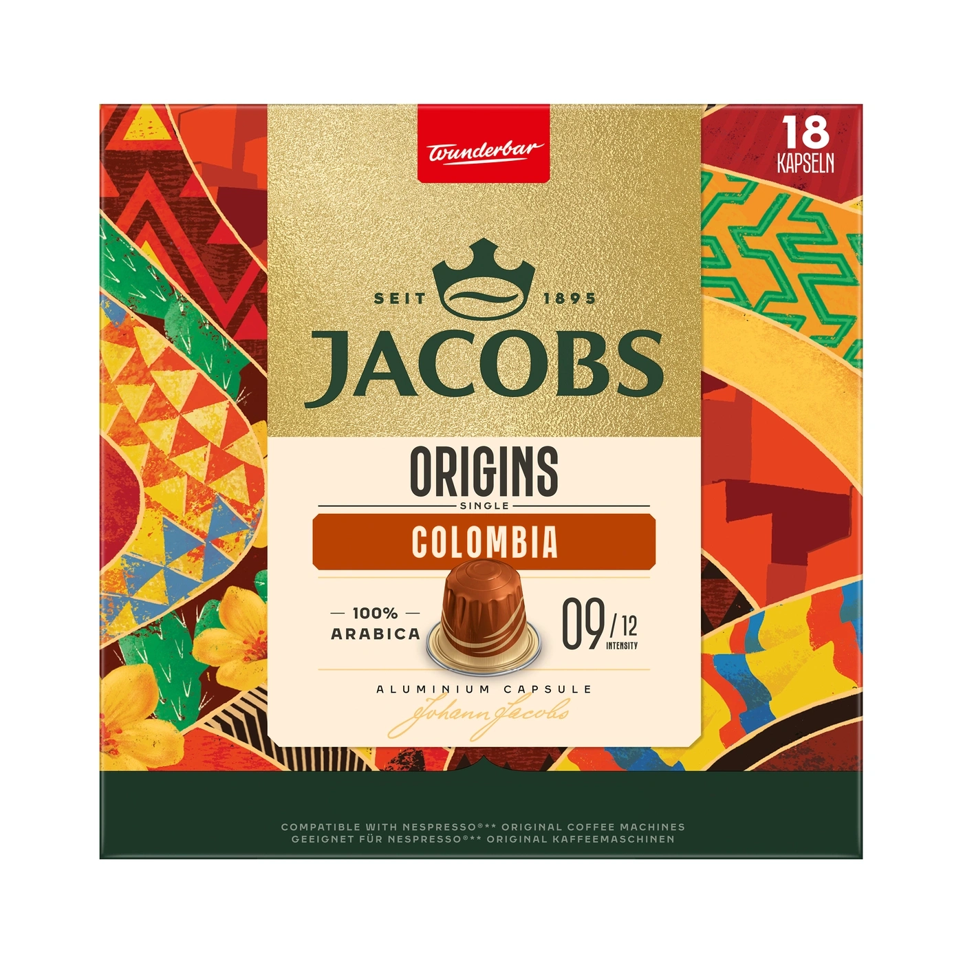 Jacobs Origins Kolumbien Kaffee Kapseln mit Intensität 9/12