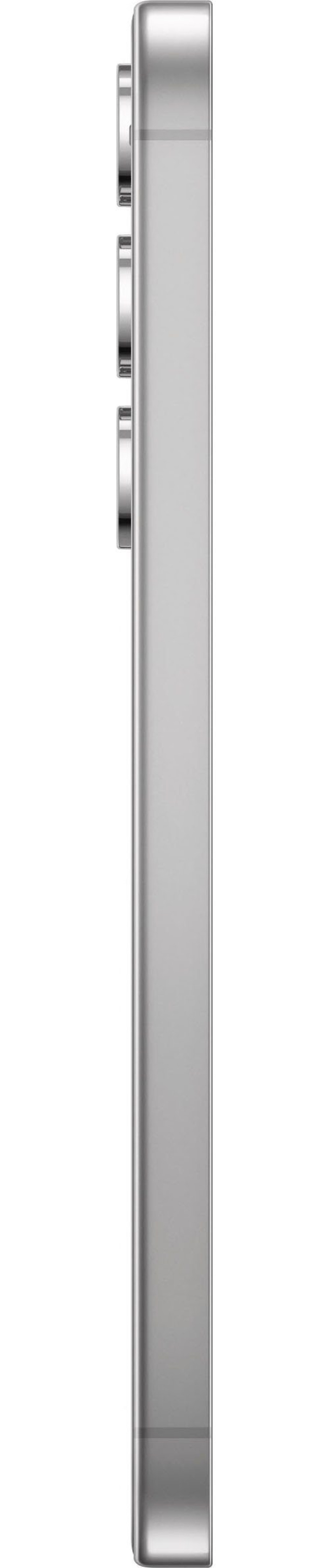Silbernes Smartphone mit drei Objektiven, Seitenansicht, glatte Oberfläche, modernes Design, Technologie