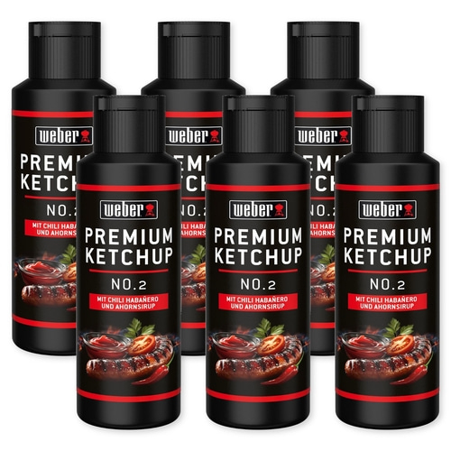 6x 300 ml Weber Ketchup Premium Ketchup No.2 Gourmetsauce Flasche würzig fein