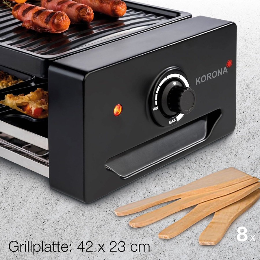 KORONA Raclette 8 Personen 45070 antihaftbeschichtet 1300 Watt stufenlos NEU
