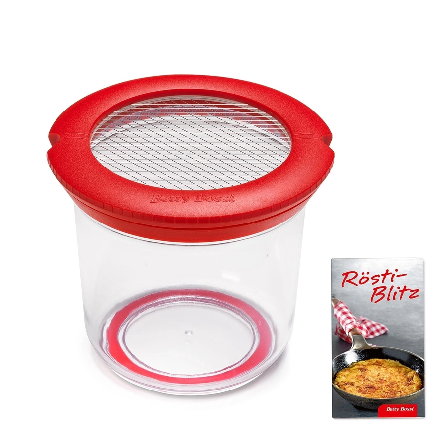 BETTY BOSSI Rösti Blitz aus Kunststoff Edelstahl Reibe für Kartoffeln Rot NEU