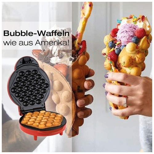 KORONA Bubble Waffeleisen 1000 Watt 41005 18 cm Durchmesser Rutschfest rot NEU