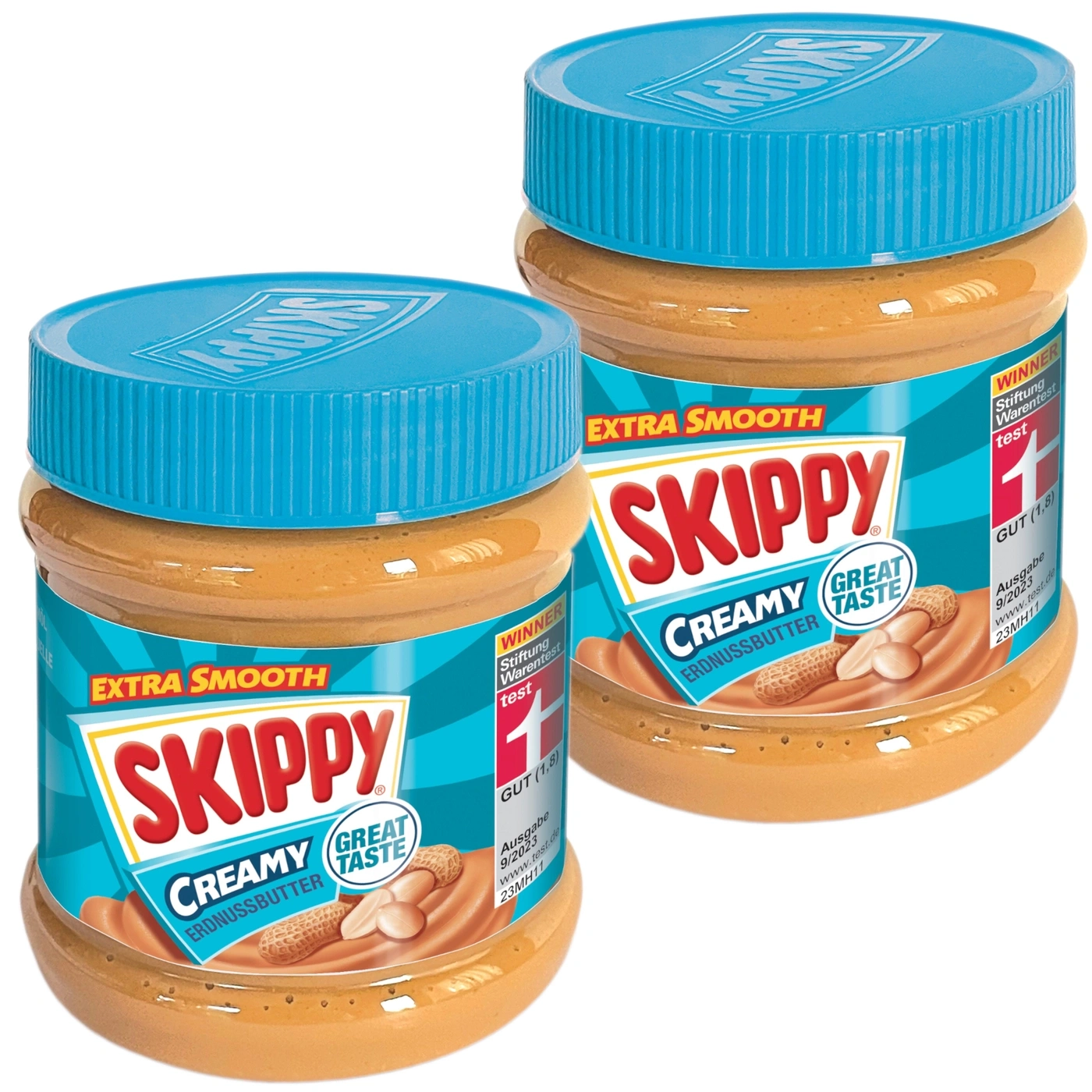 SKIPPY Erdnussbutter 2x "Creamy" Peanut Butter Extra Smooth Ohne Palmöl 2x 340g