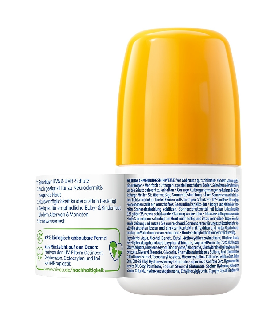 NIVEA SUN 5in1 Sonnen-Roller Babies & Kids Sensitiv LSF 50+ Sonnenschutz 2x 50ml