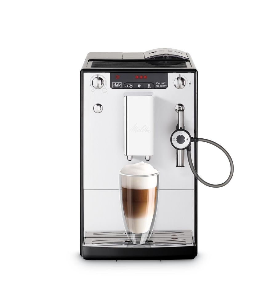 MELITTA Kaffeevollautomat Solo & Perfect Milk E 957-203 Silber kompakt