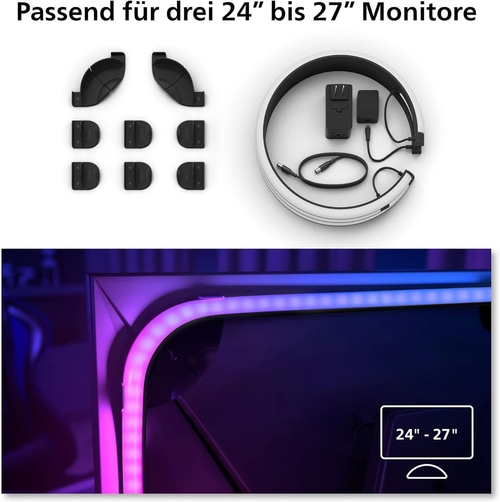 PHILIPS Hue Play Gradient LED Lightstrip PC Monitorbeleuchtung 3x 24-27 Zoll
