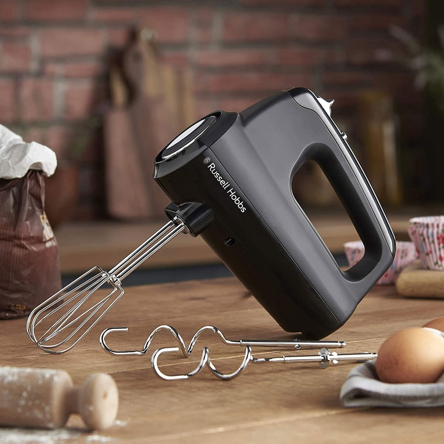 RUSSELL HOBBS Handmixer Matte Black 24672-56 Quirle Knethaken Turbo schwarz 350W