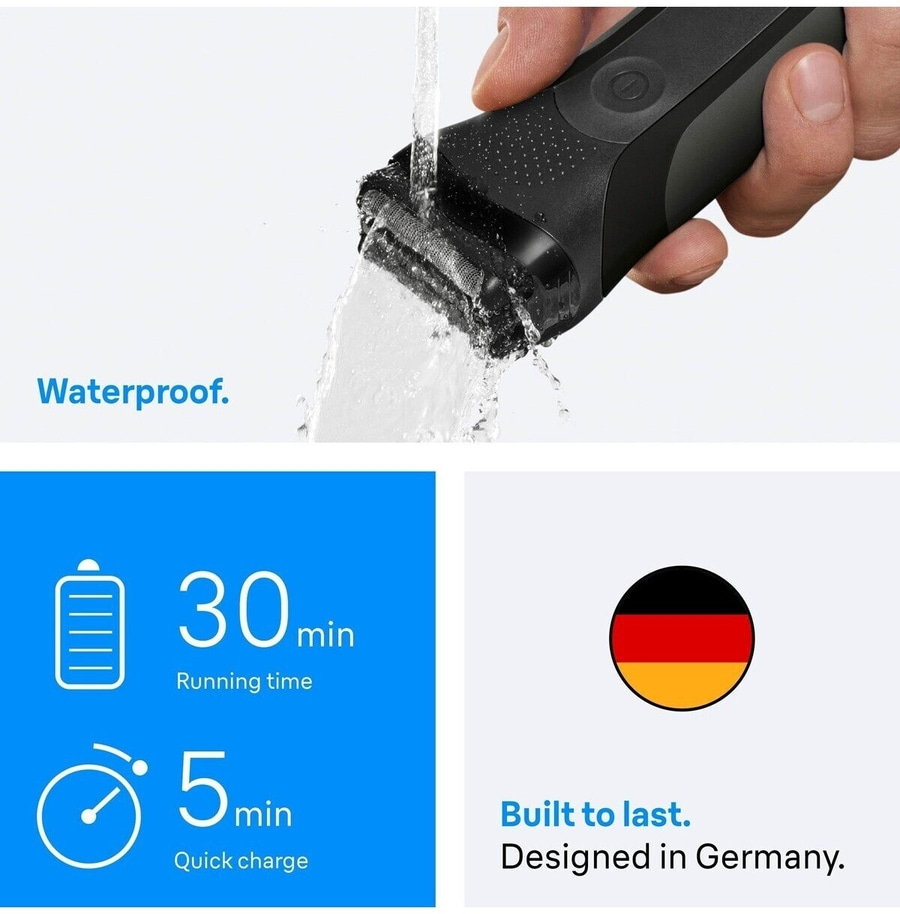 Wasserdichte, in Deutschland entwickelte Herrenrasierer.