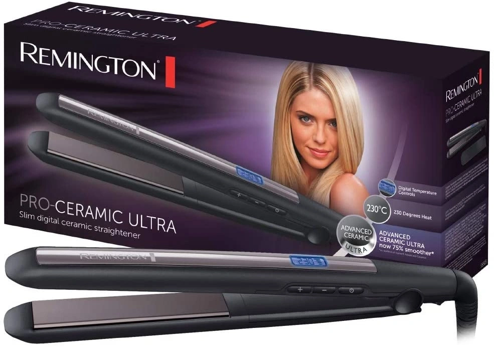 Remington Haarglätter Pro-Ceramic Ultra, digitales Keramik-Glätteisen, 230°C Hitze, 75% glatter