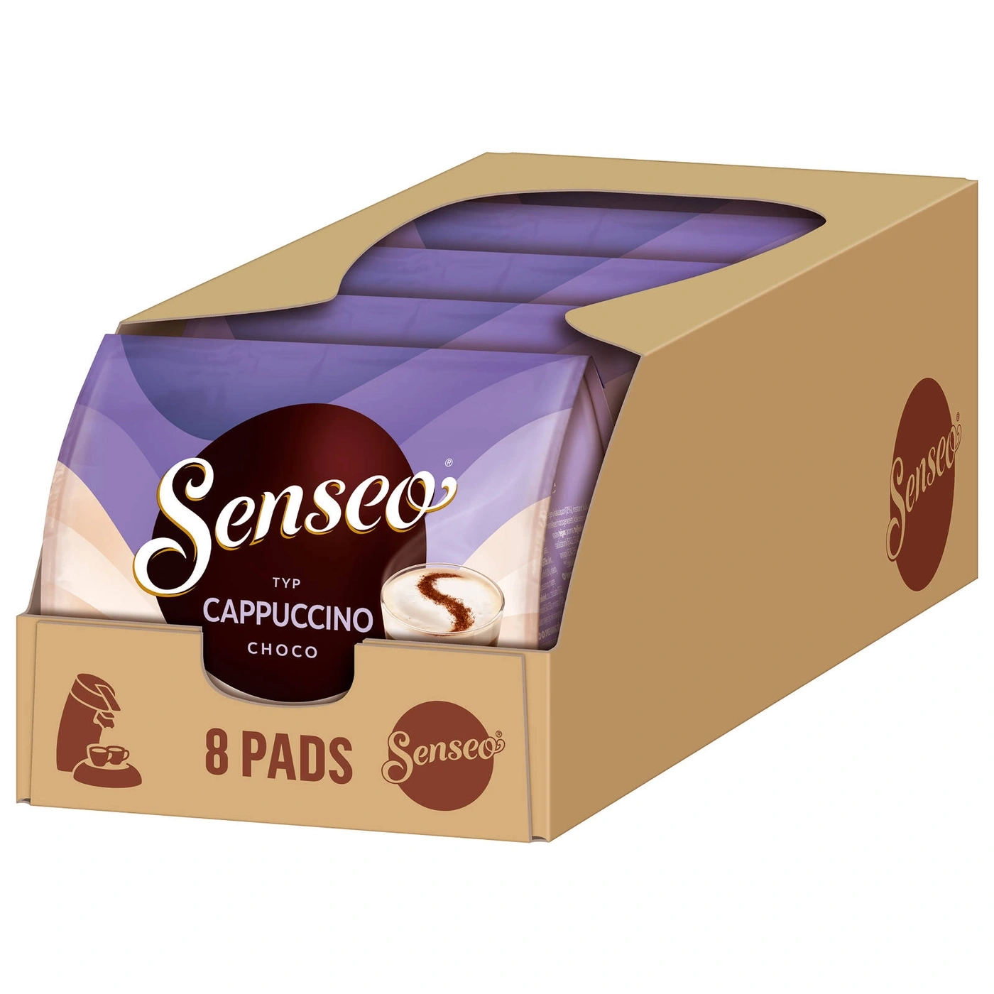 Senseo Cappuccino Choco Pads Packung mit 8 Pads, Kaffeepads