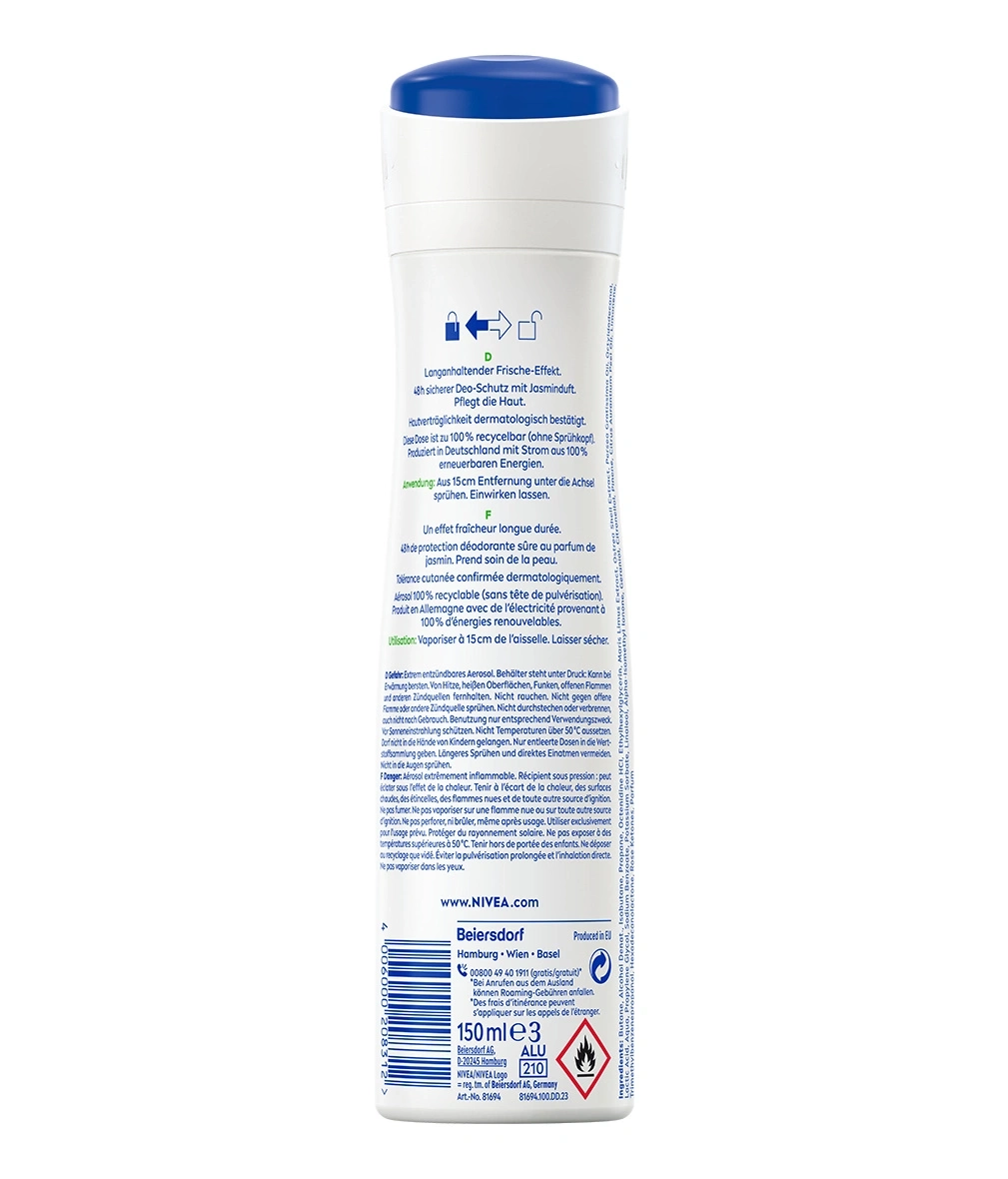NIVEA Deodorant Fresh Pure Deo Spray 6 x 150ml