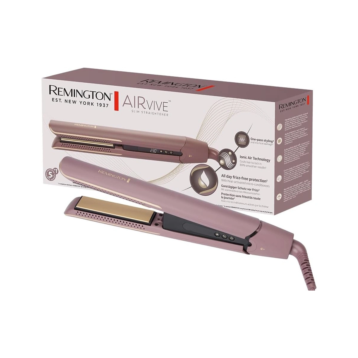 Remington Airvive Slim Haarglätter, Styling, Frizz-Schutz, Ionen-Technologie, weniger Hitzeschäden
