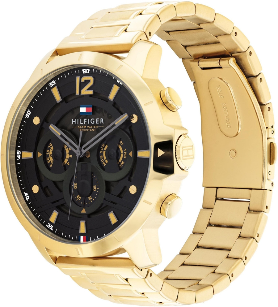 TOMMY HILFIGER Herrenarmbanduhr Multifunktionsuhr CASUAL 1710511 50 mm Gold
