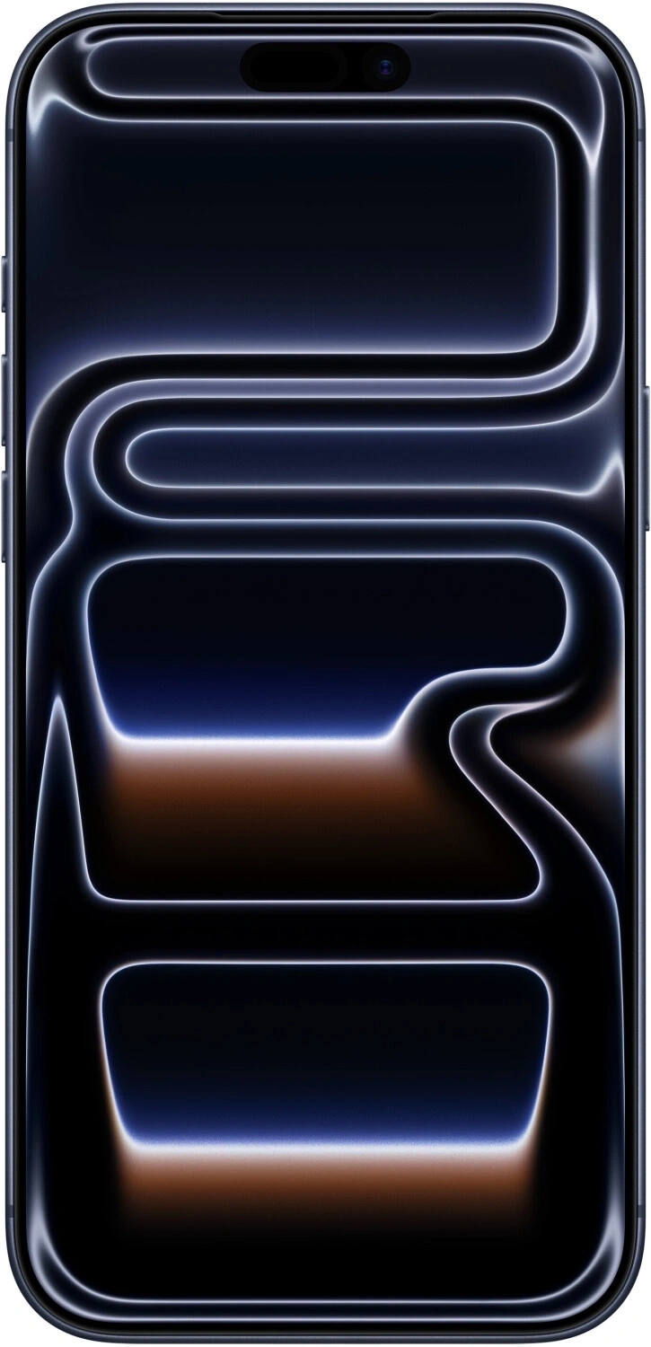 Ein dunkler Hintergrund auf einem Smartphone mit abstrakten, leuchtenden Linien.