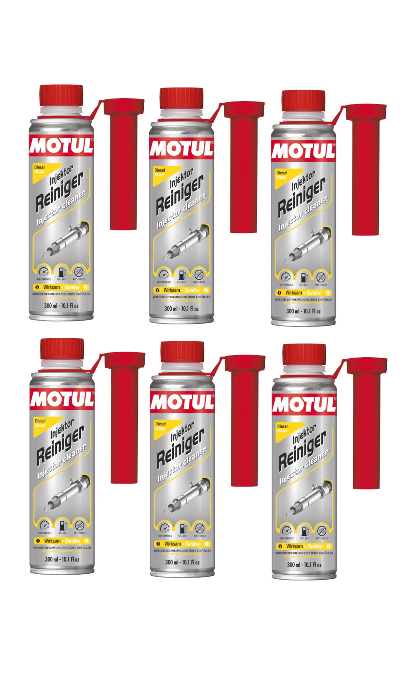 6x MOTUL 300 ml Injektor Reiniger Diesel Additiv Injektorreiniger