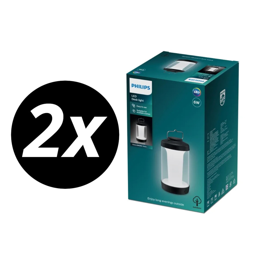 2x PHILIPS tragbare Gartenleuchte LED Cicero 6W Akku-Lampe dimmbar NEU sonst.