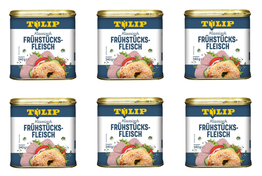 TULIP 6x 340g Frühstücksfleisch Original Dänische Delikatesse Konservendose NEU