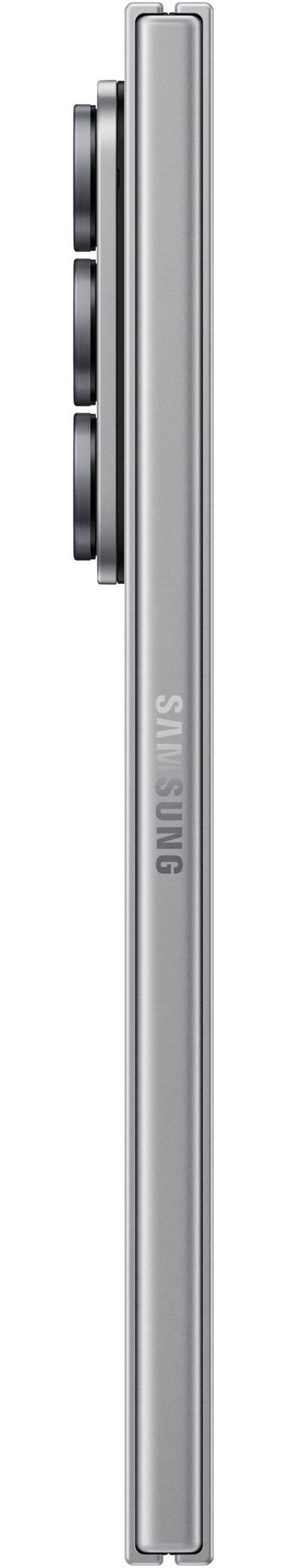 Eine Samsung Handy-Kamera aus Metall, silberfarben.