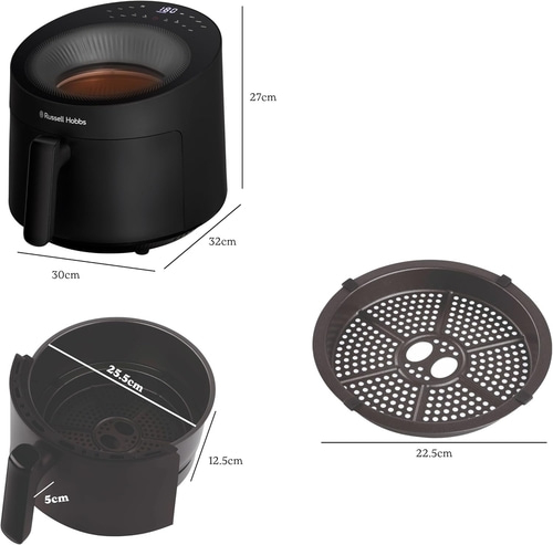 RUSSELL HOBBS Heißluftfritteuse Airfryer Satisfry Panoramic 10 Programme Grillen