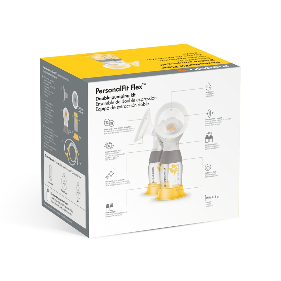Medela PersonalFit Flex Doppel-Abpumpset, Muttermilchpumpe, Doppelpumpen-Kit, Muttermilch