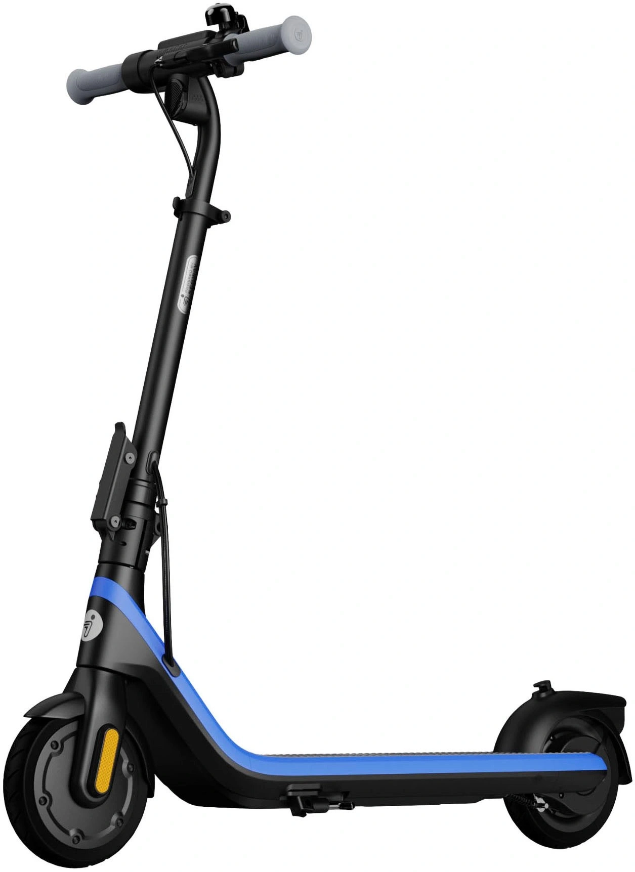 Elektroroller mit blauem Streifen und schwarzem Lenker