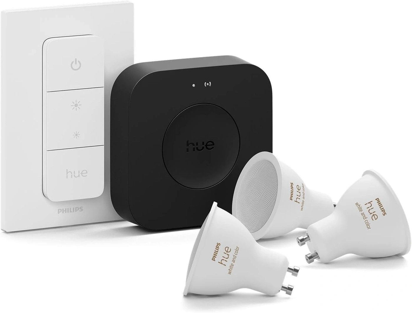 PHILIPS HUE Starter Kit Pro 3x GU10 Dimmerswitch Bridge Pro Smart Beleuchtung
