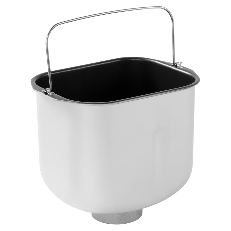 Weißer Brotbackautomat-Eimer mit Griff, leer, isoliert, Nahaufnahme