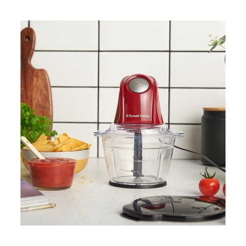 RUSSELL HOBBS Mini Zerkleinerer elektrischer Mixer 27132-56 Desire Red Glas