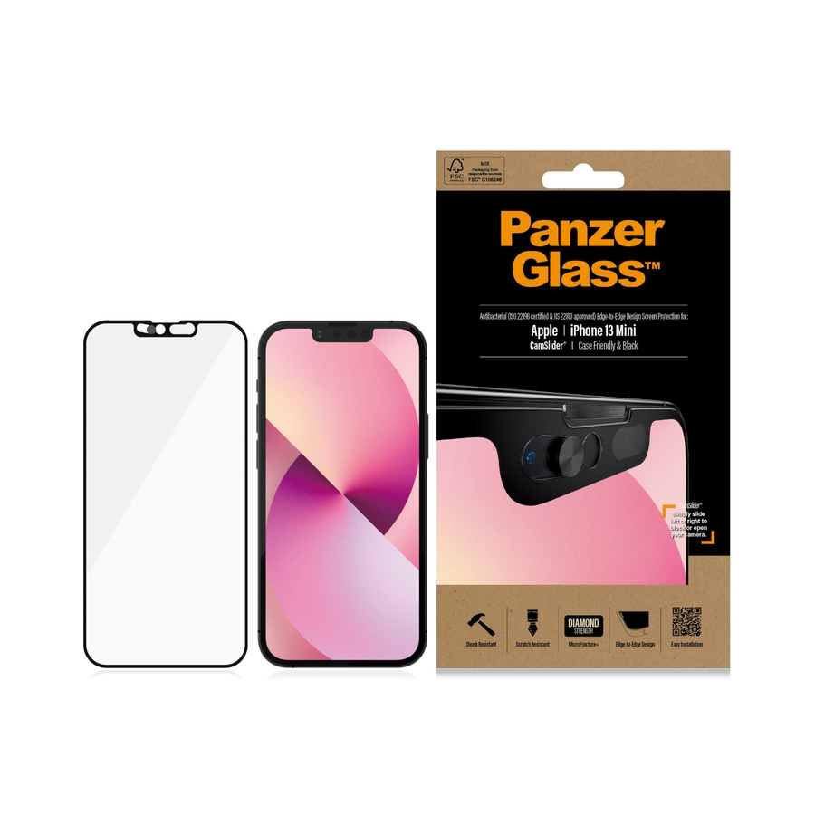 PanzerGlass™ CamSlider® Screen Protector iPhone 13 Mini | Edge-to-Edge
