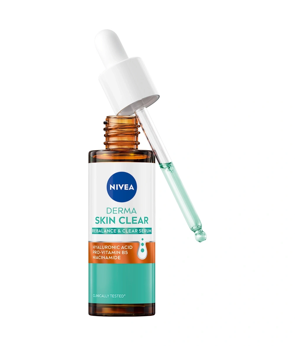 Nivea Derma Skin Clear Serum, Hautpflege, Flasche, Pipette, Gesichtspflege, Kosmetik