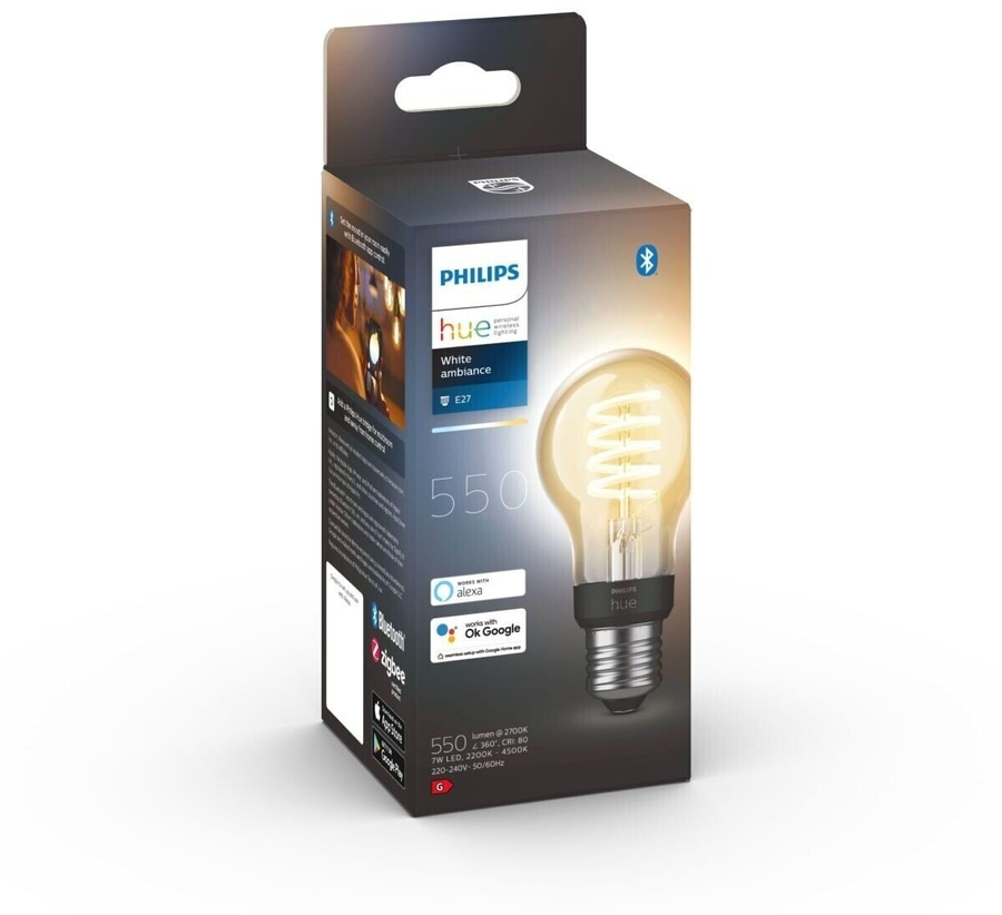 PHILIPS HUE White Ambiance E27 intelligentes LED Leuchtmittel 7W Bluetooth NEU