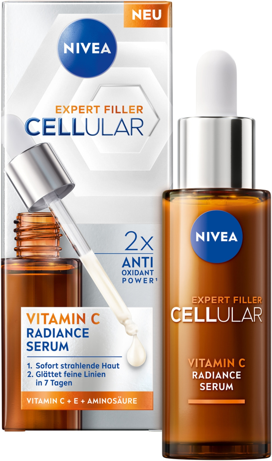 Nivea Cellular Expert Filler Vitamin C Radiance Serum, Anti-Oxidant Power, Hautpflege