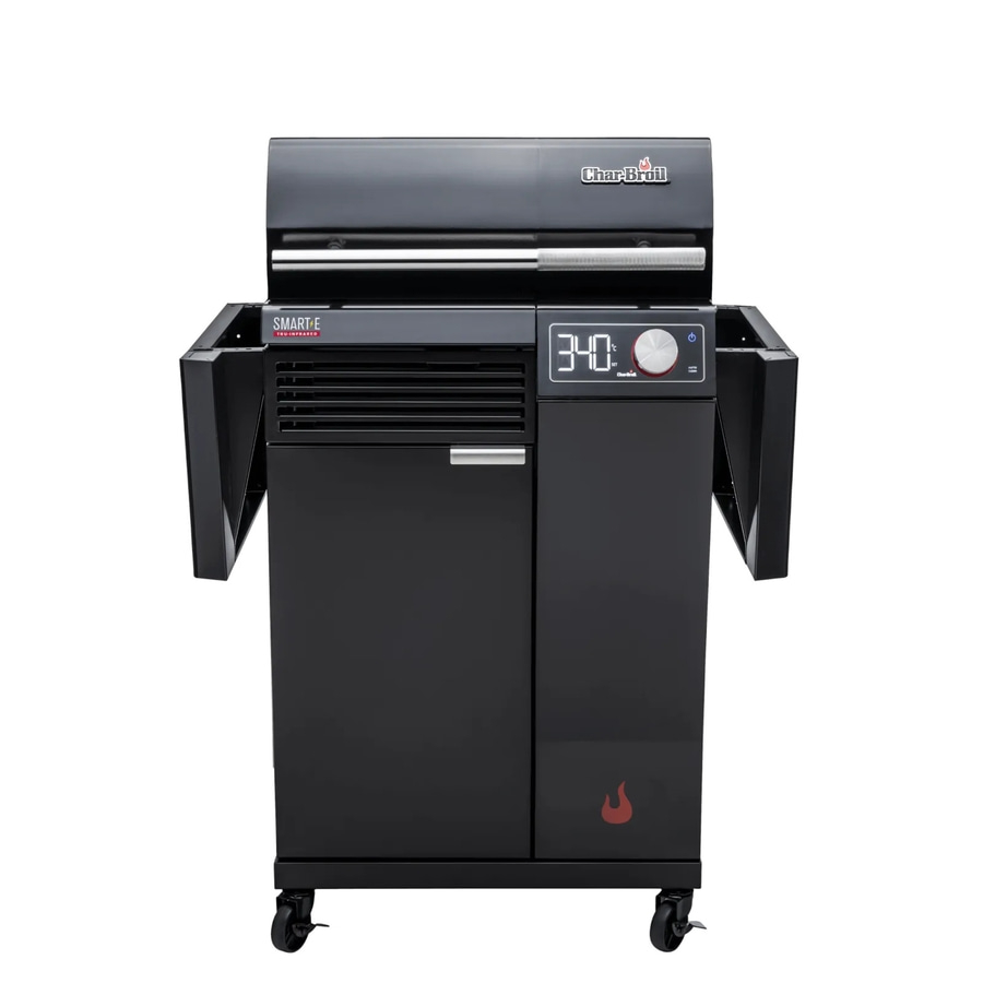 Schwarzer Grill mit digitaler Anzeige und Rädern, Char-Broil Smart-E True Infrared