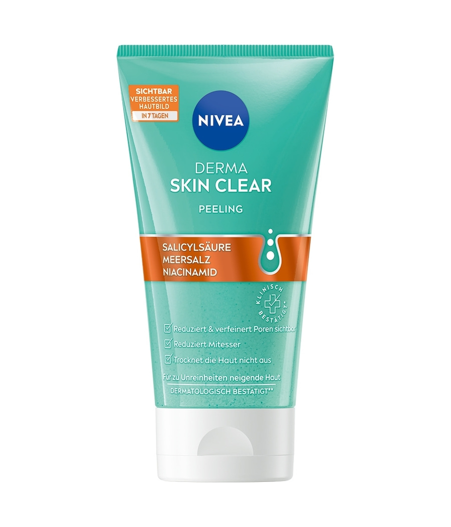 Nivea Derma Skin Clear Peeling, verbessert Hautbild, Salicylsäure, Meersalz, Niacinamid