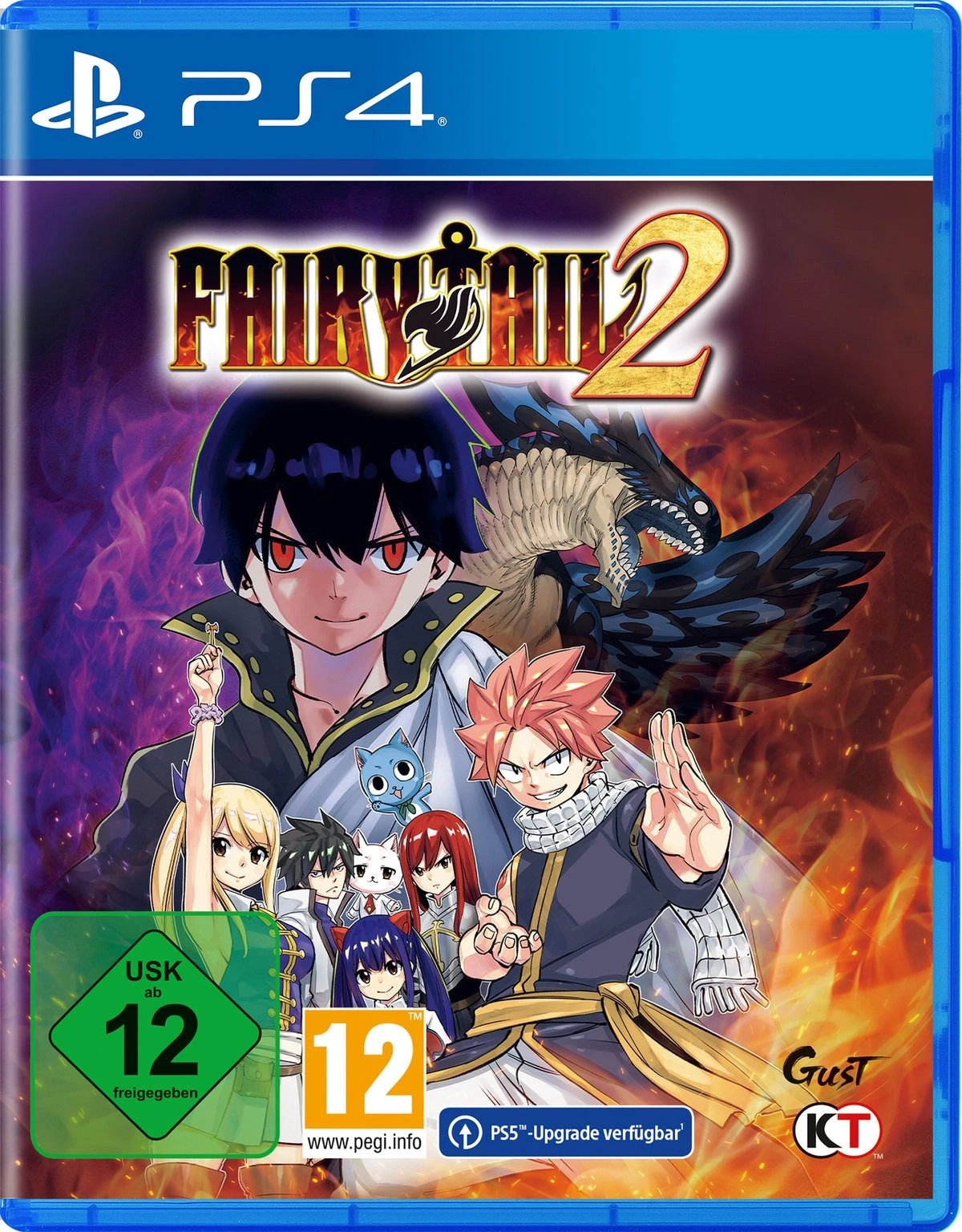 FAIRY TAIL 2 für PS4, USK ab 12, PEGI 12, PS5-Upgrade verfügbar.