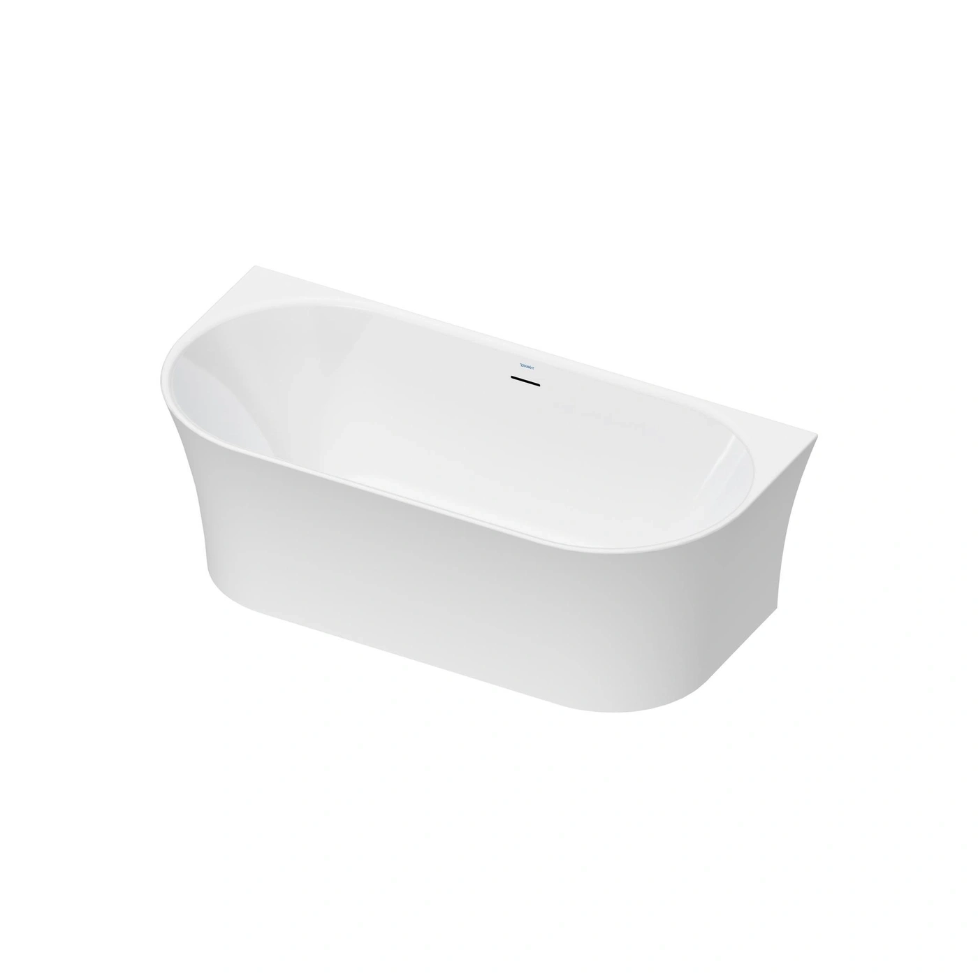 Freistehende Badewanne in Weiß, modernes Design, isoliert auf weißem Hintergrund