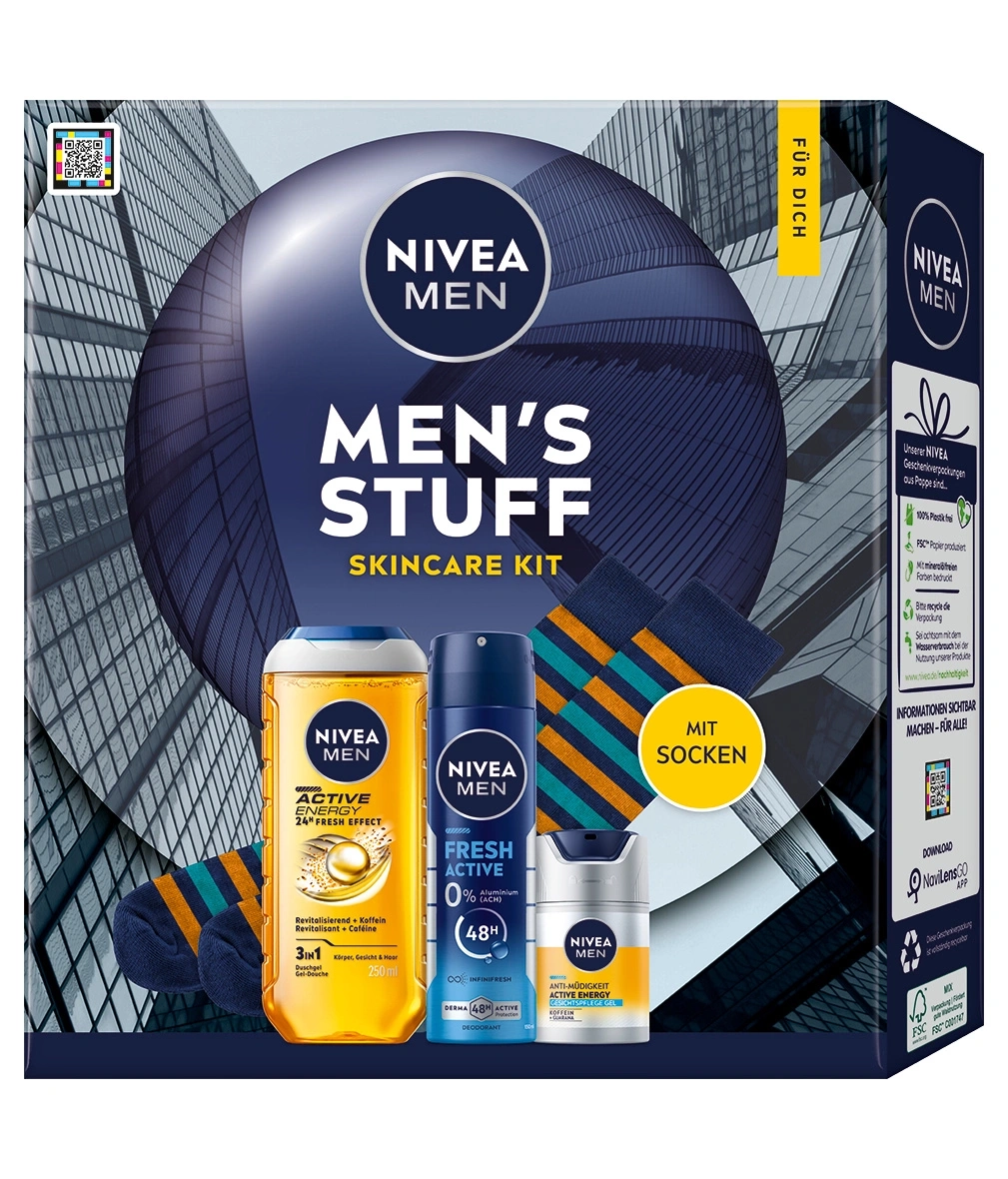 Nivea Men Skincare Kit mit Duschgel, Deo und Socken