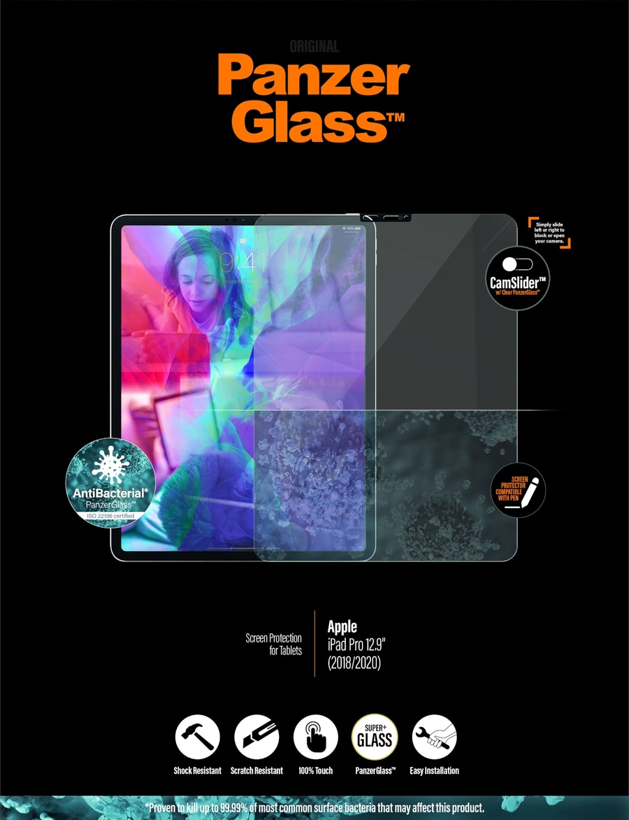 PanzerGlass™ Displayfolie iPad Pro12.9" Displayschutz Panzerfolie Glass