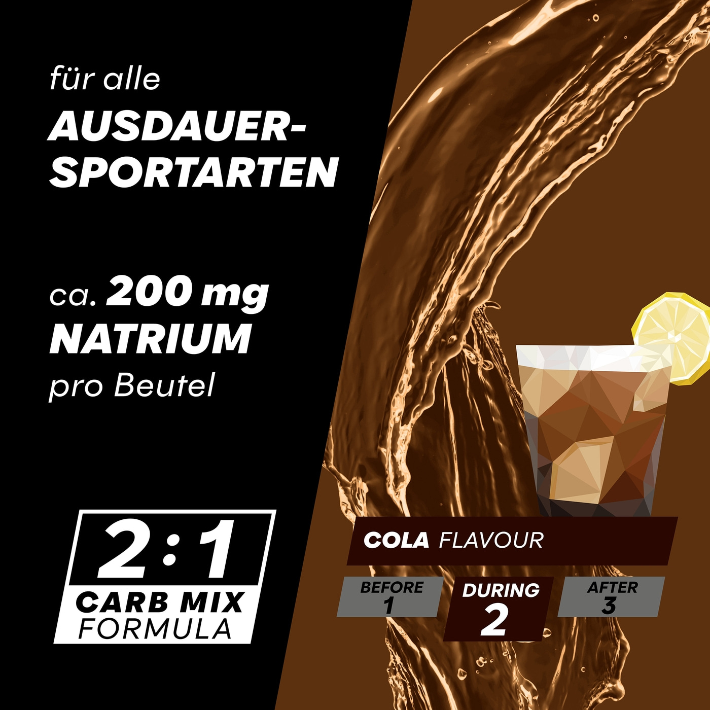 Cola-Geschmack für Ausdauersportarten mit Natrium