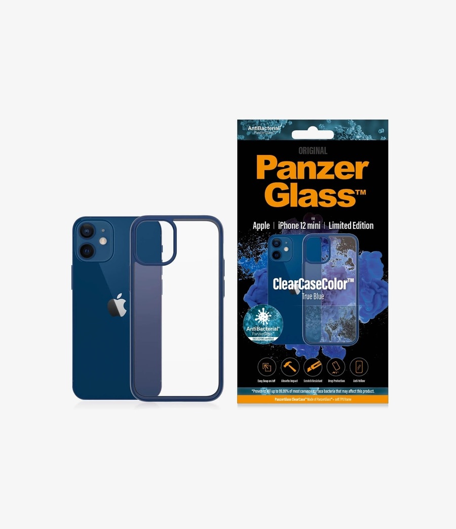 PanzerGlass™ Clear Case iPhone 12 mini Handyhülle TPU Hülle blau Schutzhülle