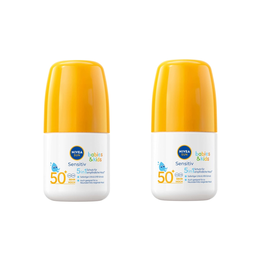 NIVEA SUN 5in1 Sonnen-Roller Babies & Kids Sensitiv LSF 50+ Sonnenschutz 2x 50ml