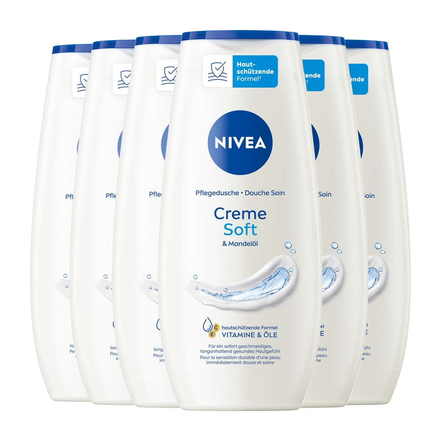 Nivea Creme Soft & Mandelöl Duschgel, Hautschutzformel, Vitamin E & Öle, geschmeidig