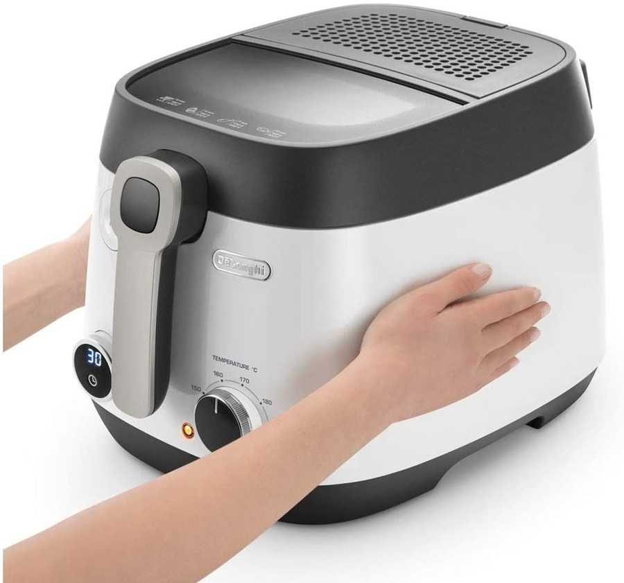 DE'LONGHI Fritteuse FS6067 1,5kg 1800 W 150°-190°waschbarer Filter weiß