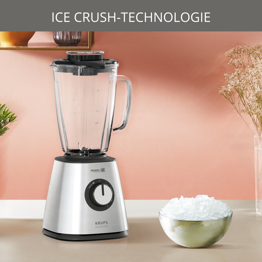 KRUPS Mixer Blendforce+ 800 Watt 5 Stufen Standmixer Smoothie Maker Ice Crusher