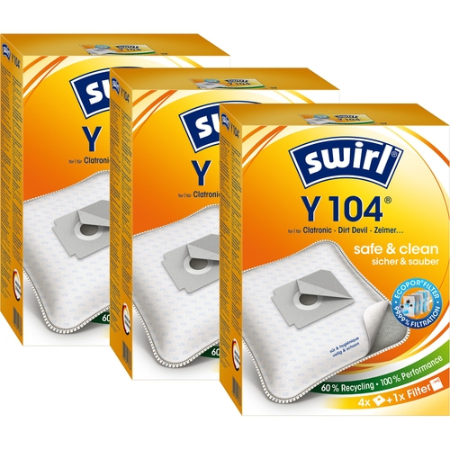 SWIRL Staubsaugerbeutel Y 104 EcoPor® Clatronic, Dirt Devil, Zelmer 12 Beutel